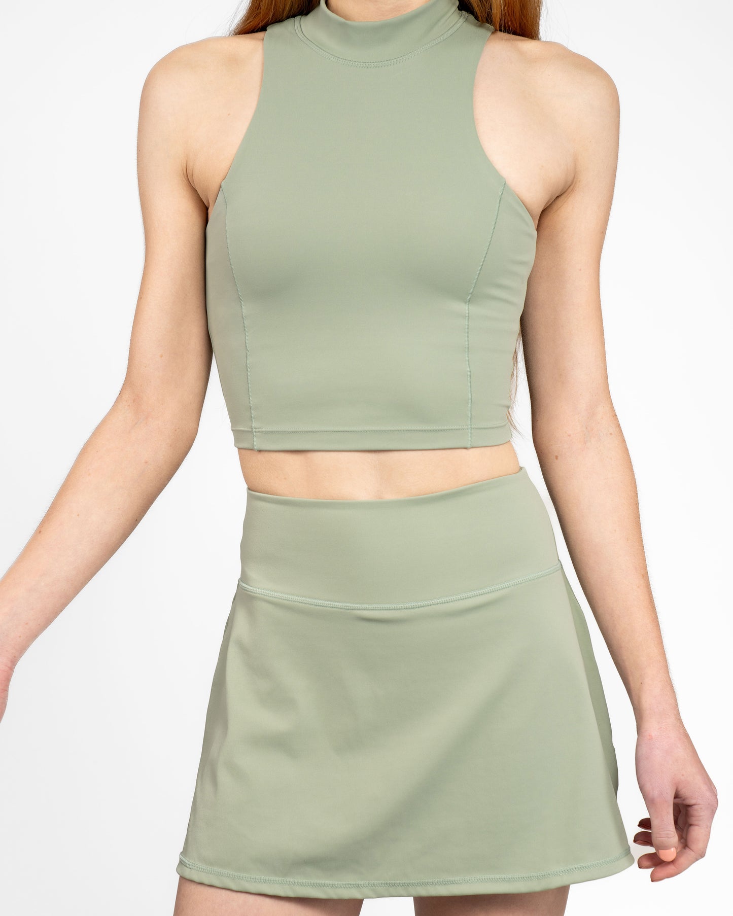 Sport Rok met broekje voor dames tennis padel, pastel green, lichtgroen, groen, squat-proof sportkleding, Fanatique Sportswear