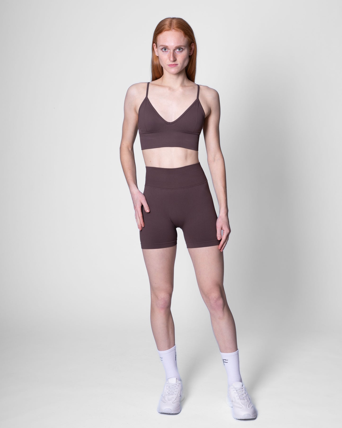 Sport Short voor dames, dark brown, bruin, squat-proof sportkleding, Fanatique Sportswear