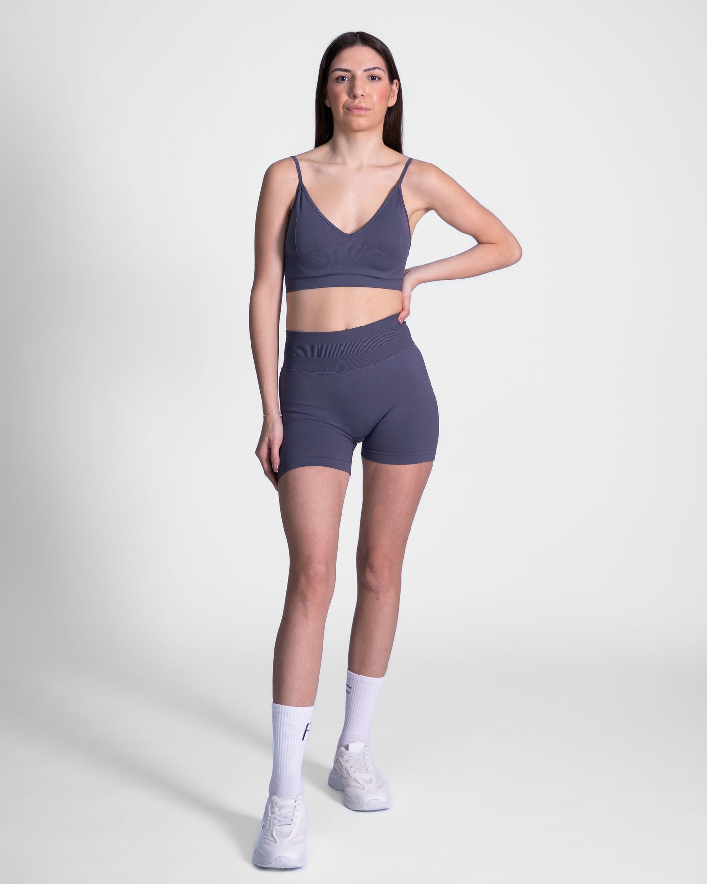 Sport Short voor dames, dark gray, squat-proof sportkleding, Fanatique Sportswear