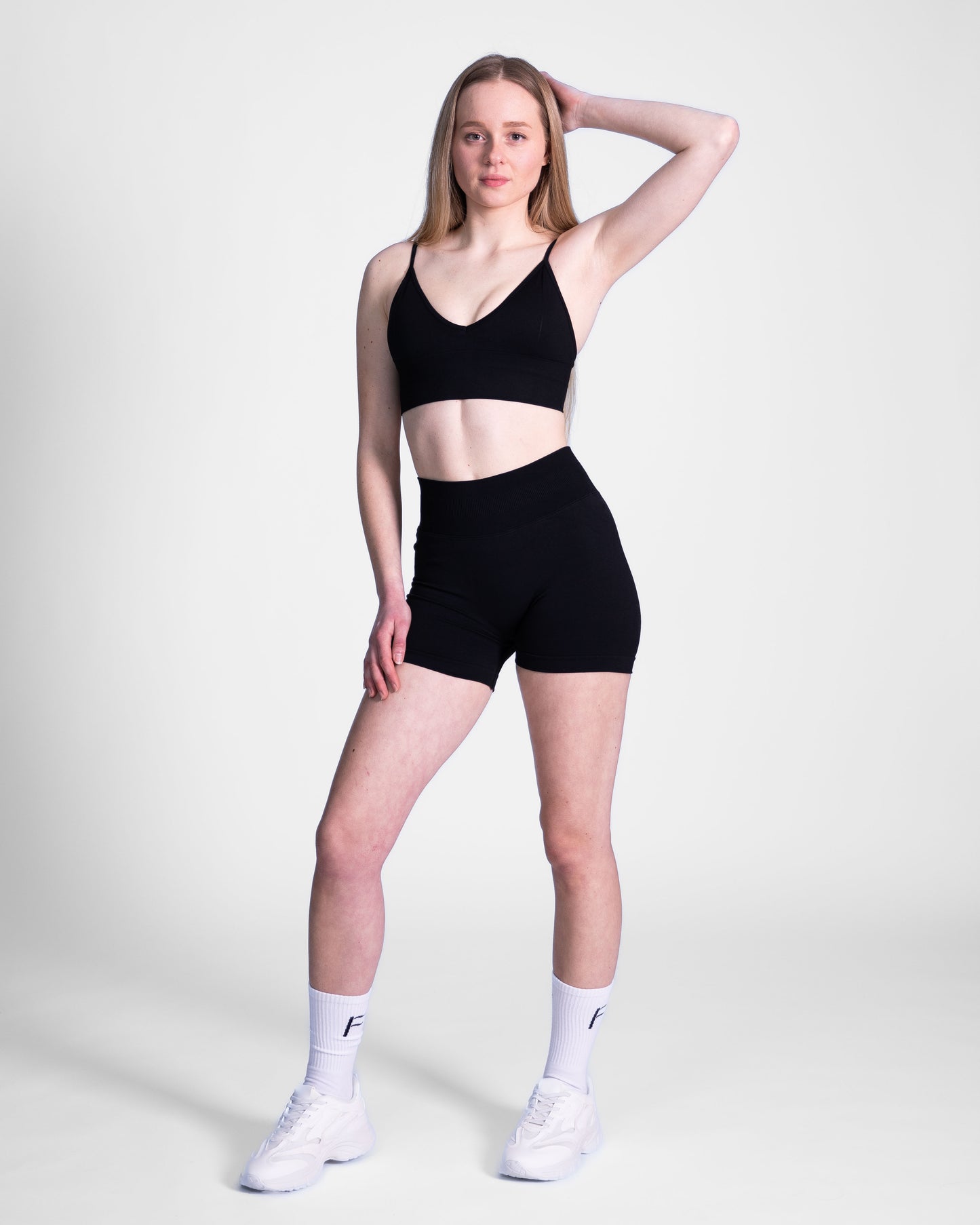 Sport bh voor dames, black, zwart, ondersteunende sportkleding, Fanatique Sportswear