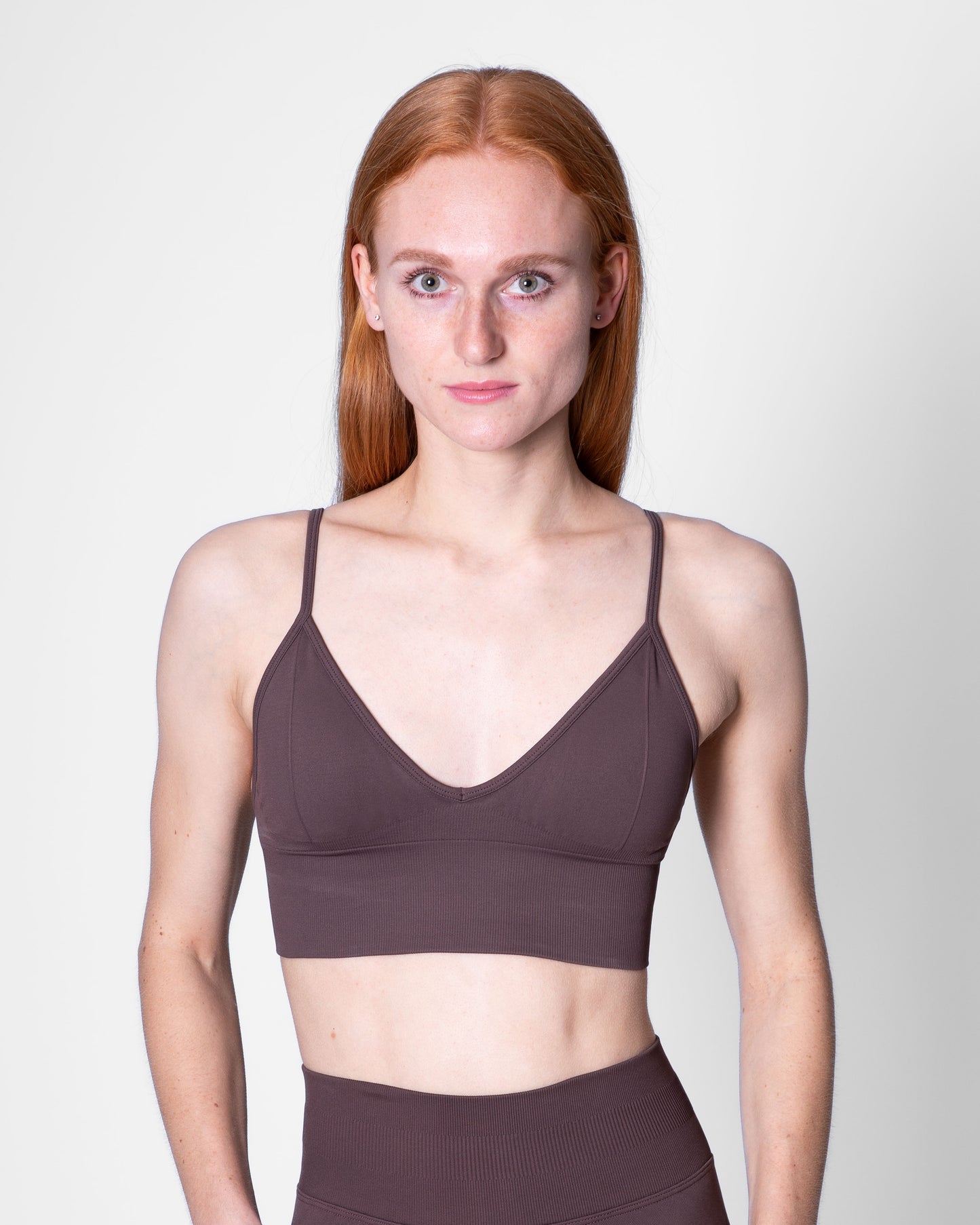 Sport bh voor dames, dark brown, bruin, ondersteunende sportkleding, Fanatique Sportswear
