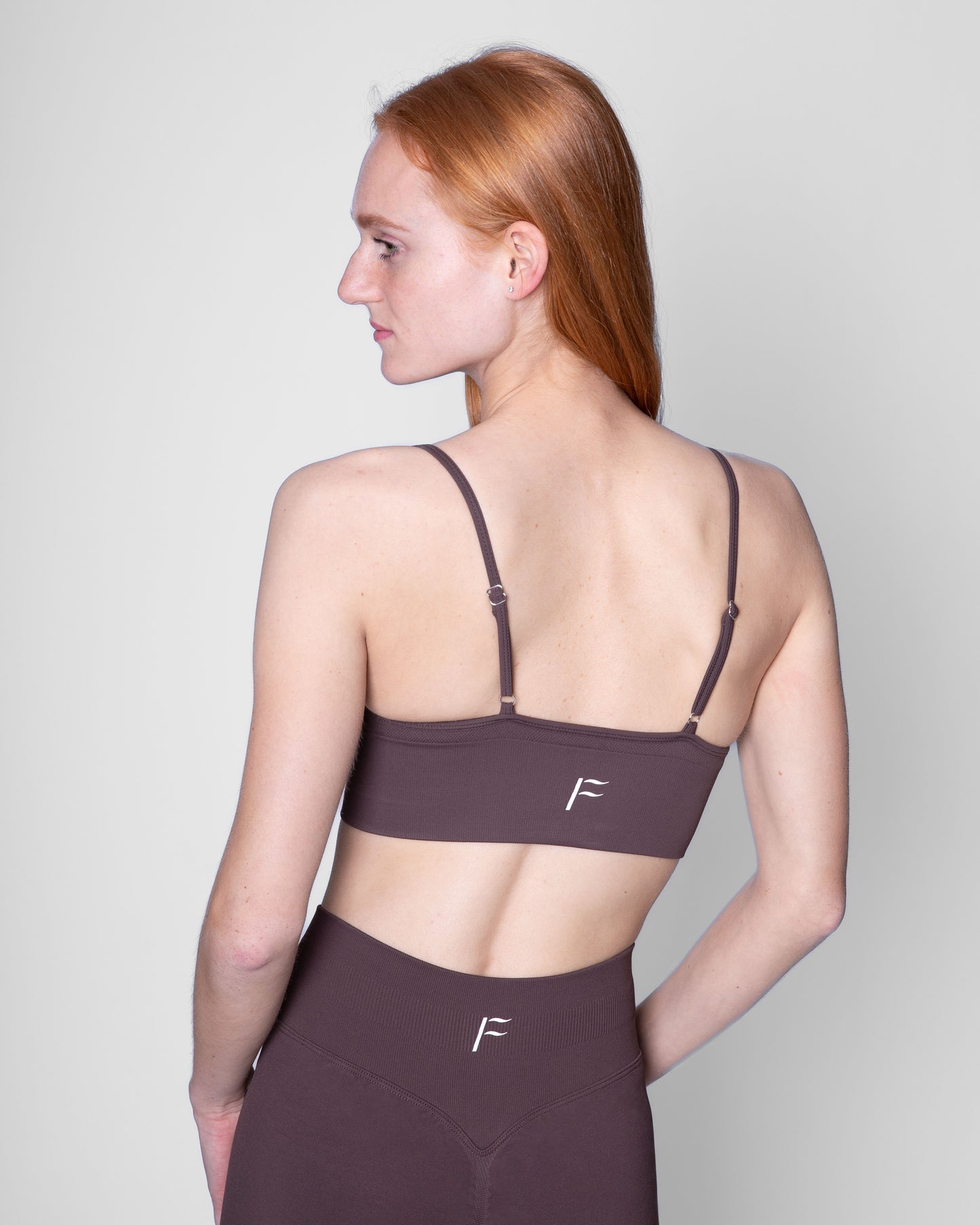 Sport bh voor dames, dark brown, bruin, ondersteunende sportkleding, Fanatique Sportswear