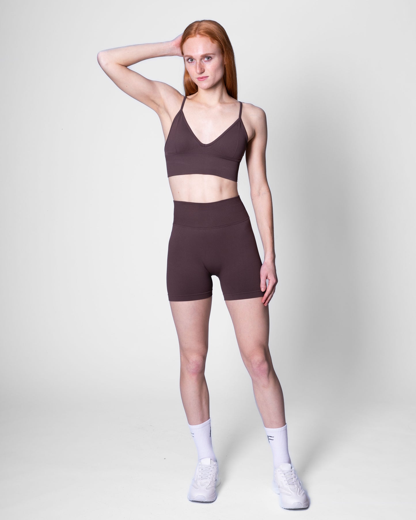 Sport bh voor dames, dark brown, bruin, ondersteunende sportkleding, Fanatique Sportswear