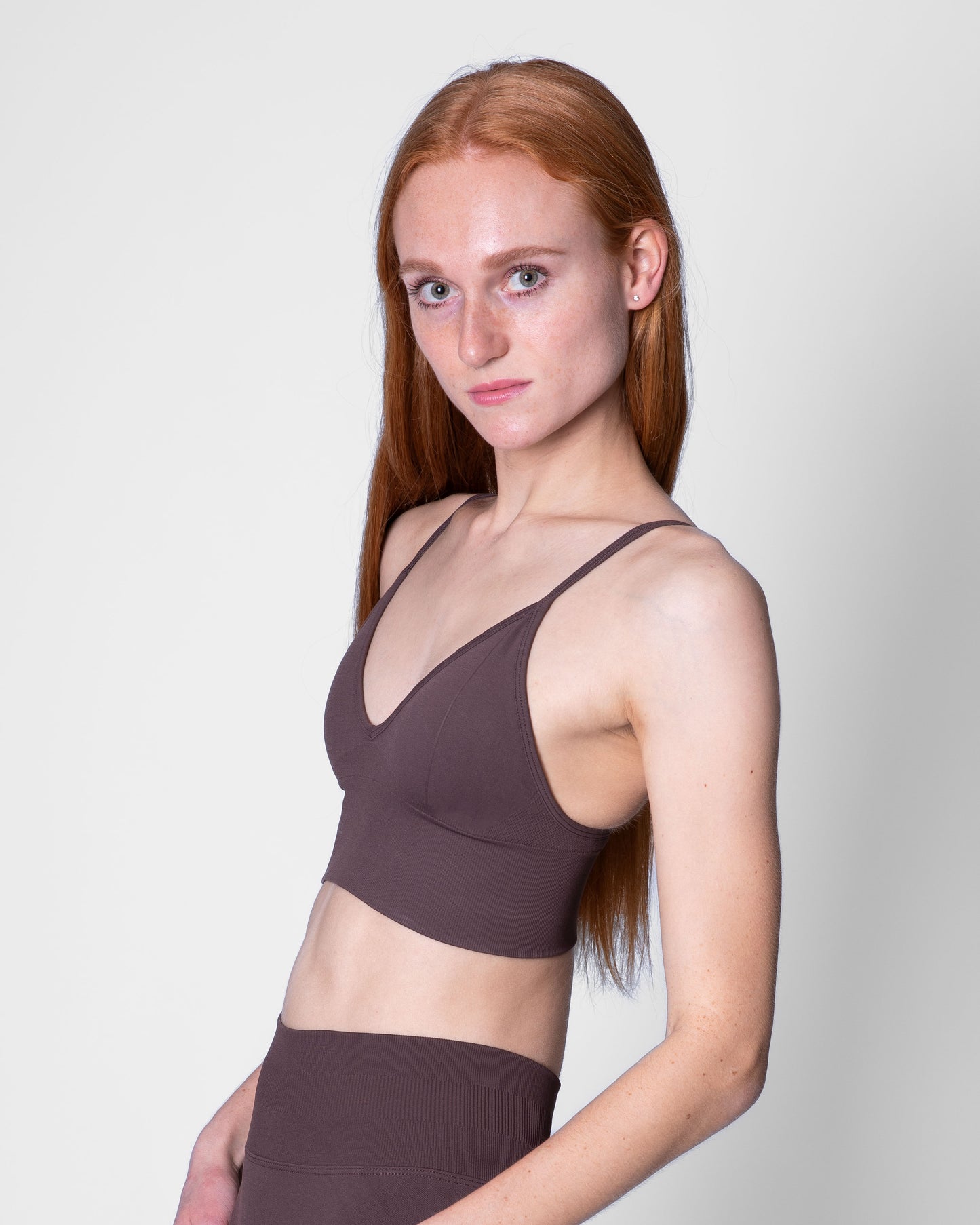 Sport bh voor dames, dark brown, bruin, ondersteunende sportkleding, Fanatique Sportswear