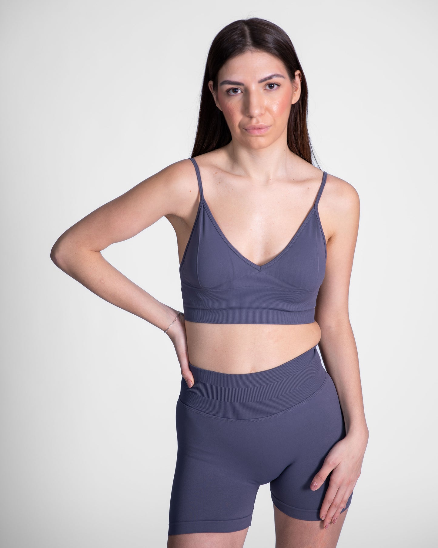 Sport bh voor dames, dark gray, ondersteunende sportkleding, Fanatique Sportswear