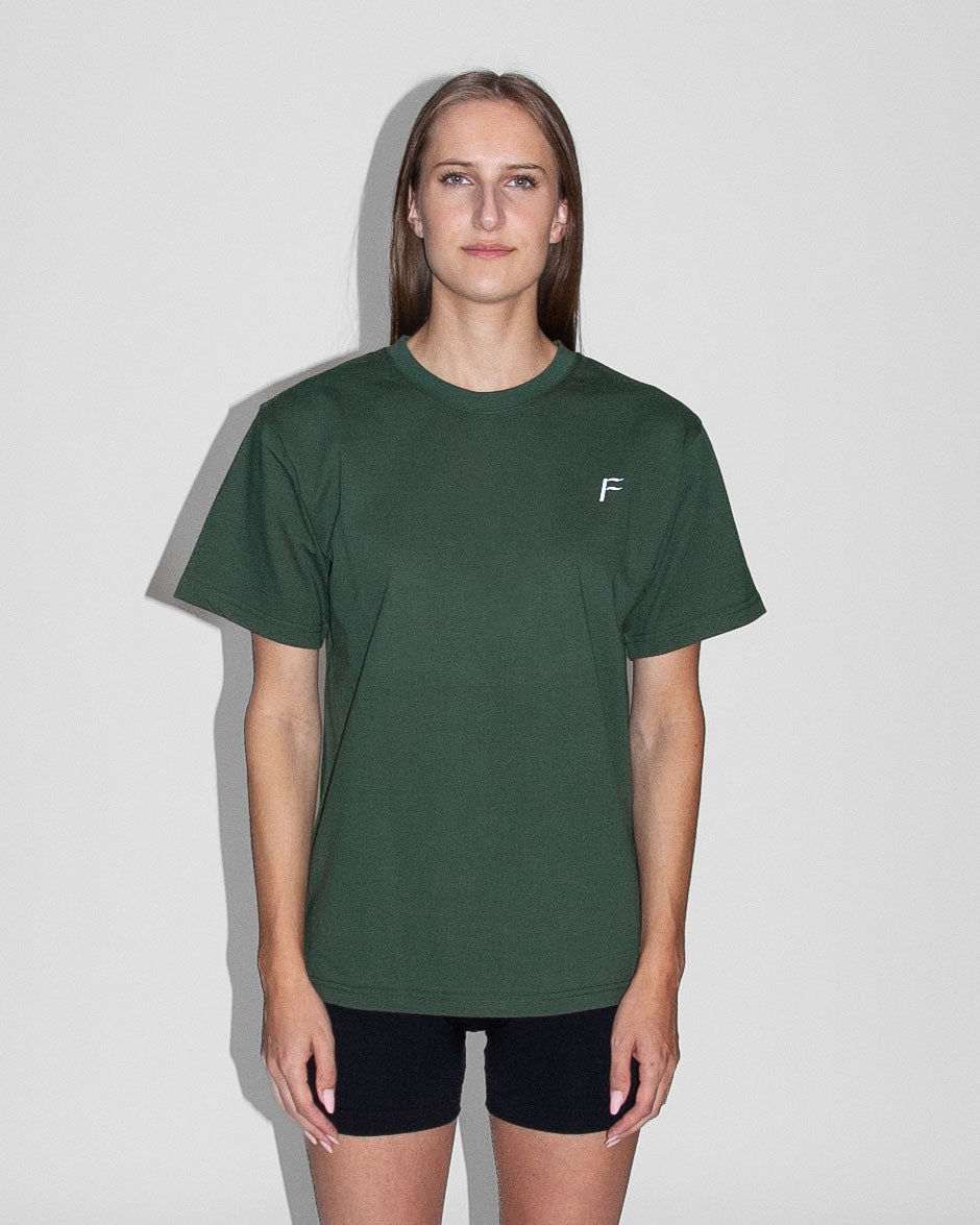 Fanatique Sportswear oversized unisex sport shirt donkergroen katoenen sport shirt