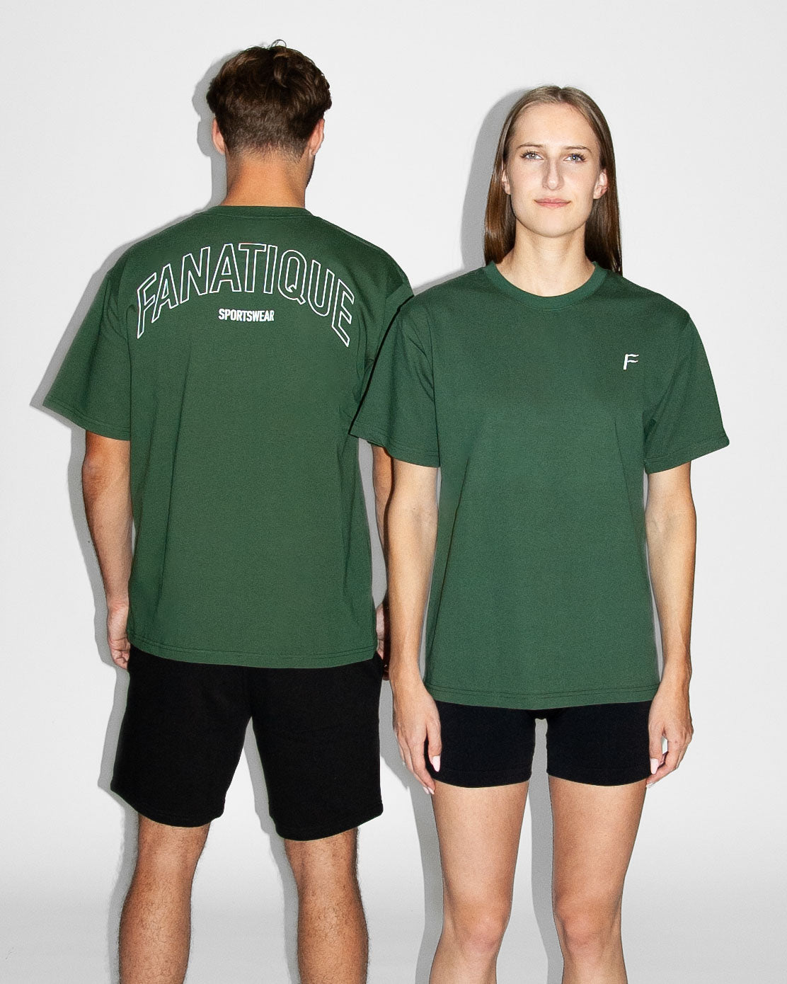 Fanatique Sportswear oversized unisex sport shirt donkergroen katoen sport shirt dames en heren