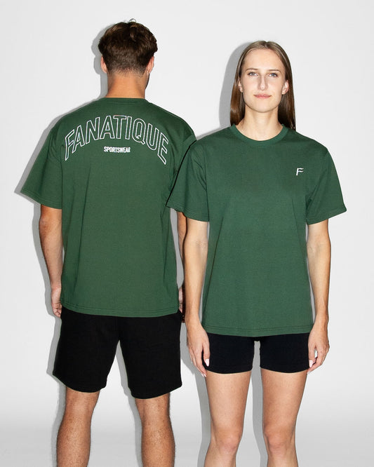 Fanatique Sportswear oversized unisex sport shirt donkergroen katoen sport shirt dames en heren