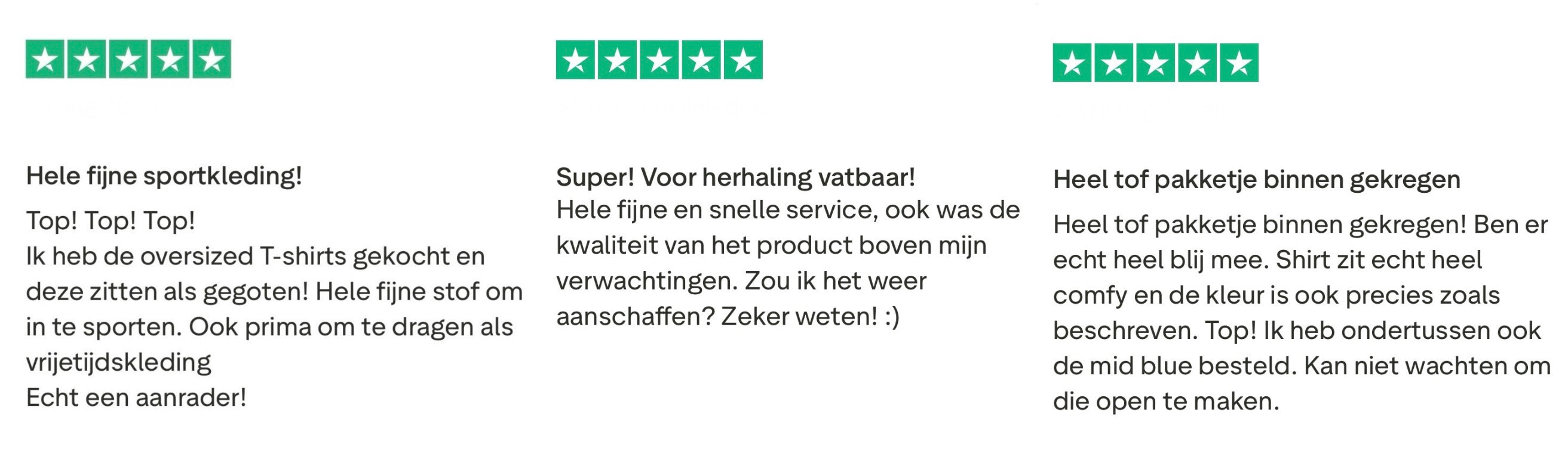 Fanatique Sportswear reviews klant reviews 5 sterren