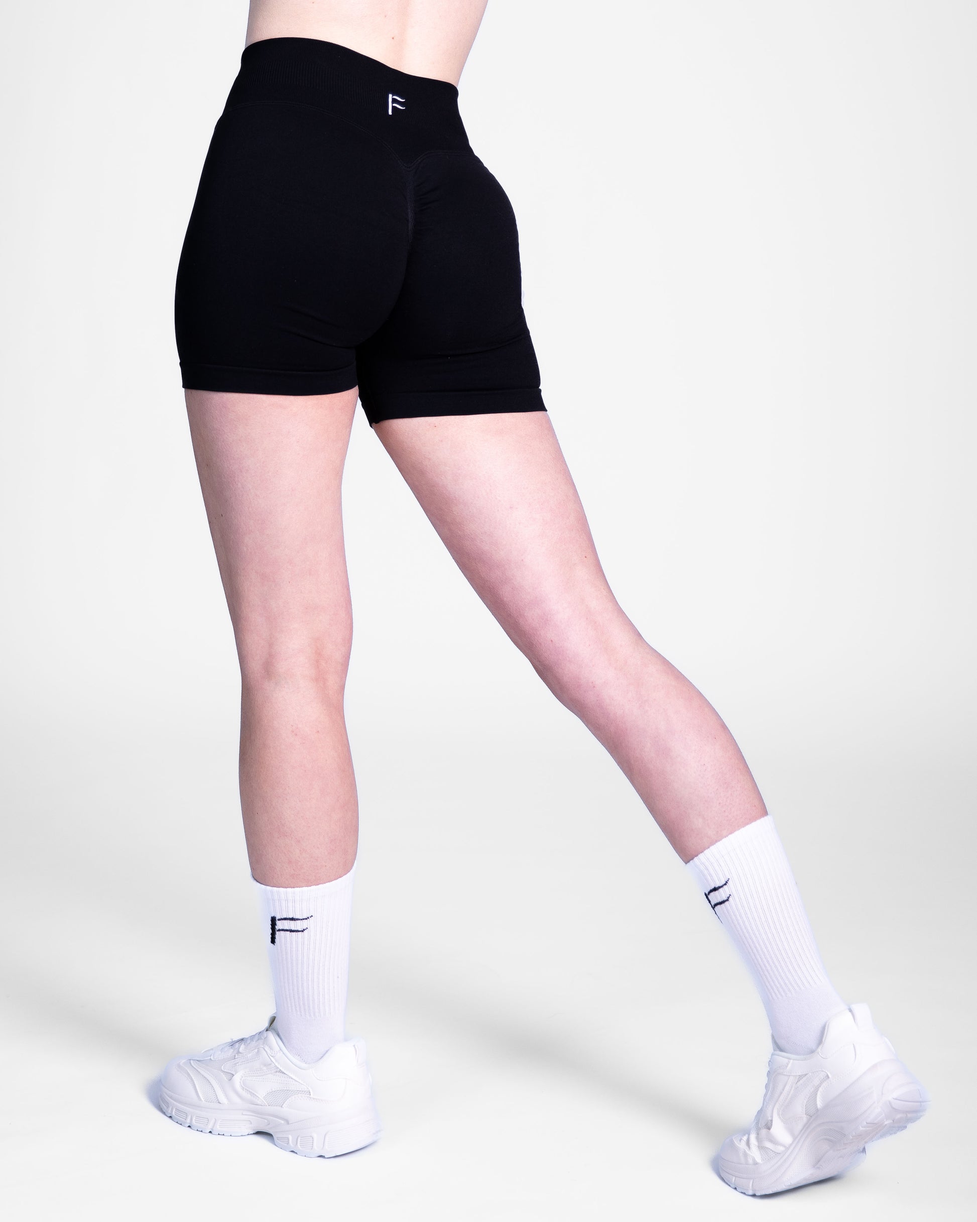 Sport Short voor dames, black, zwart, squat-proof sportkleding, Fanatique Sportswear