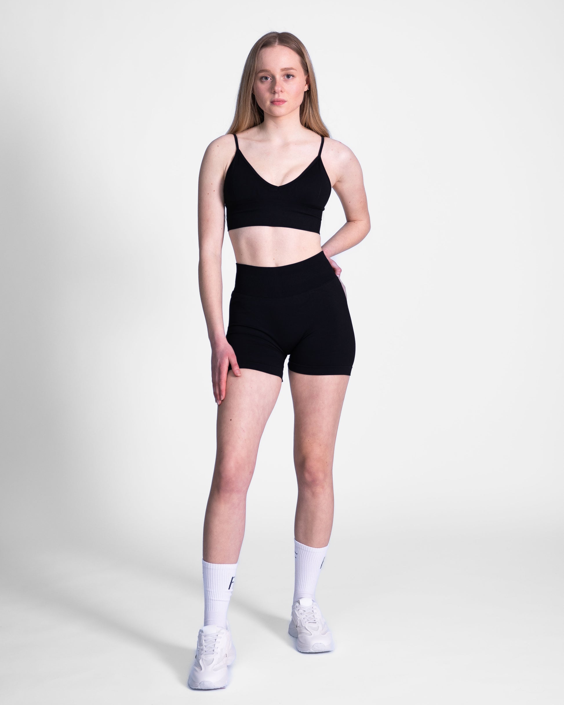 Sport Short voor dames, black, zwart, squat-proof sportkleding, Fanatique Sportswear