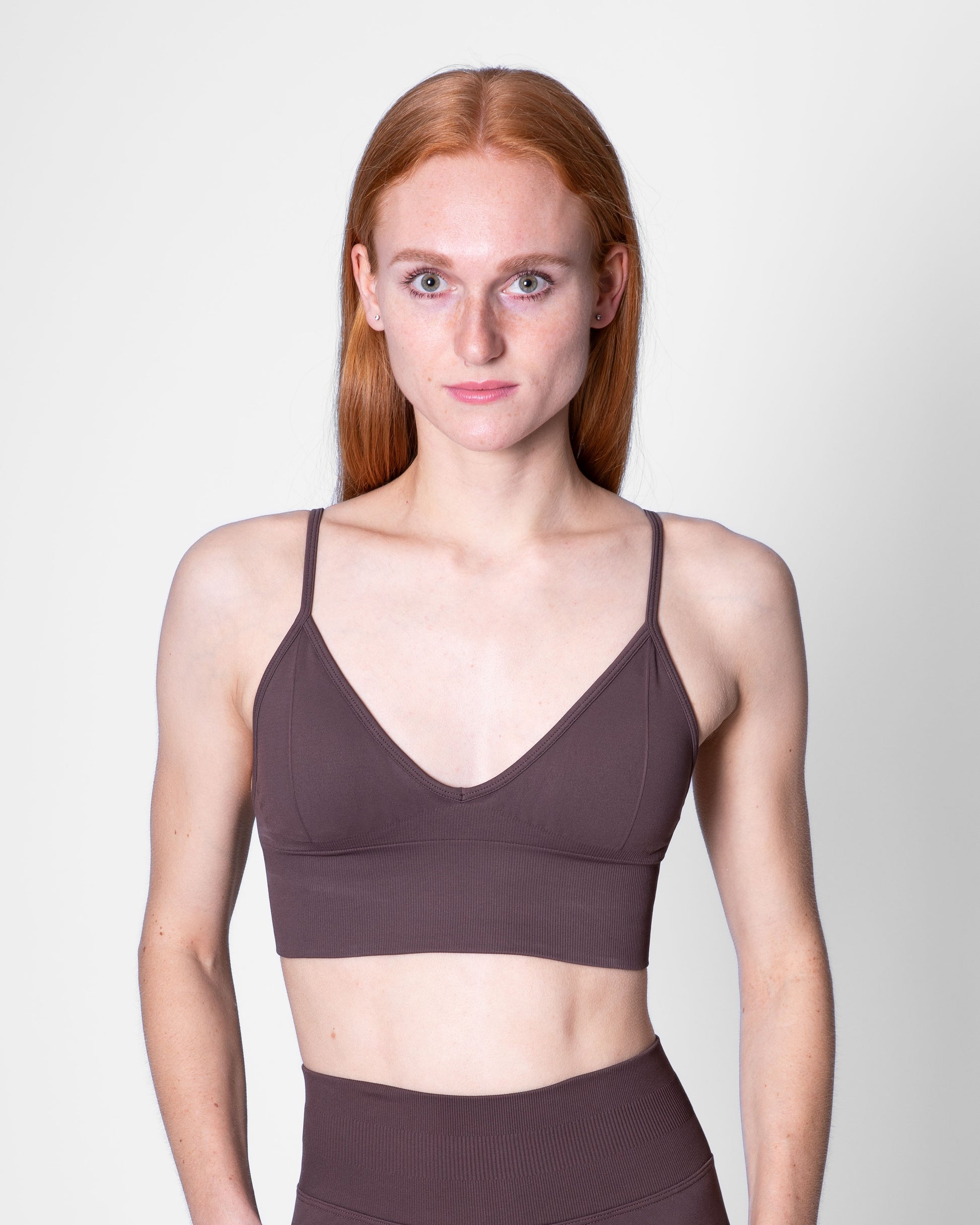 Sport bh voor dames, dark brown, bruin, ondersteunende sportkleding, Fanatique Sportswear
