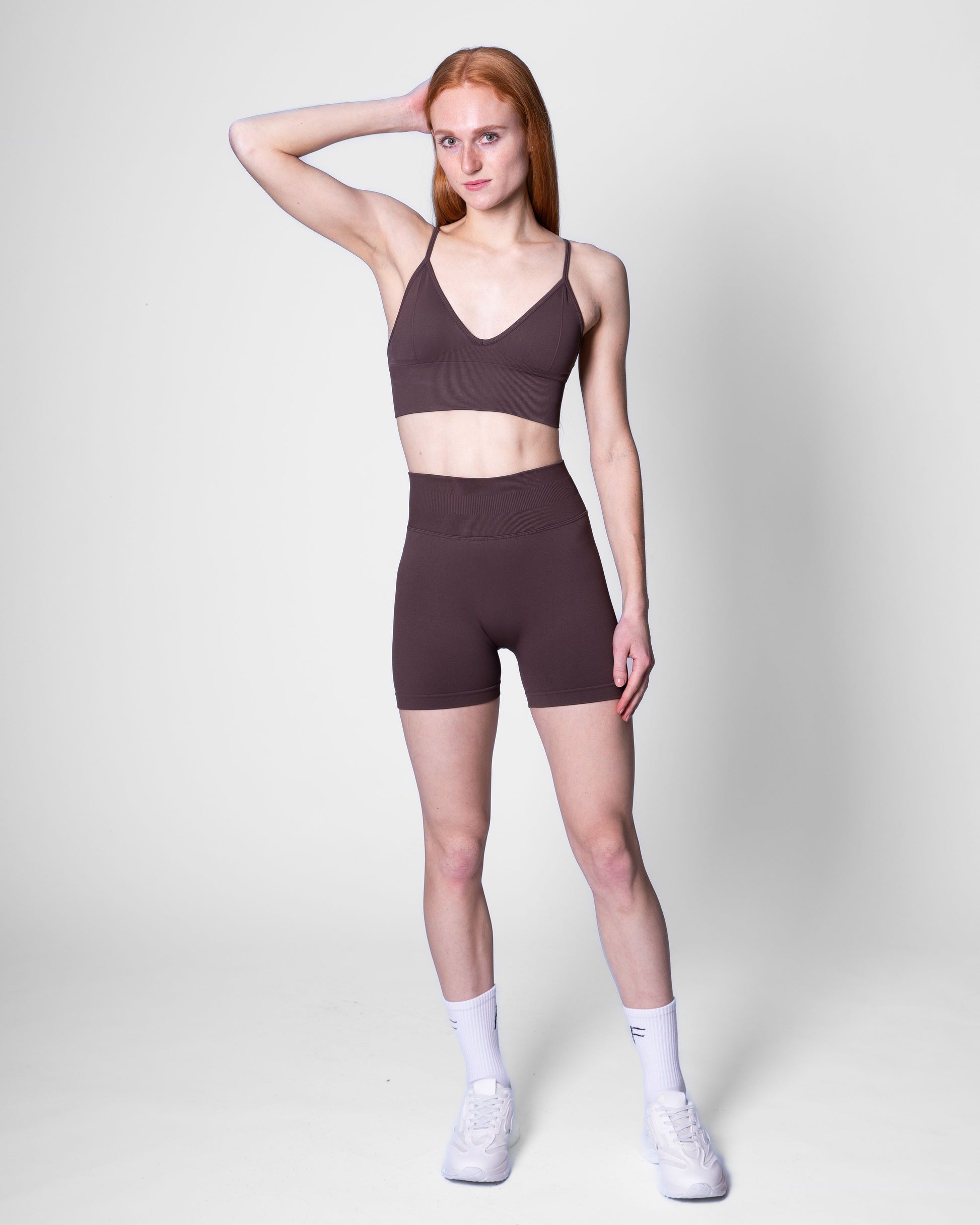 Sport bh voor dames, dark brown, bruin, ondersteunende sportkleding, Fanatique Sportswear