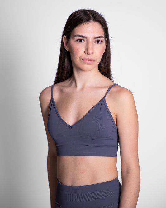 Sport bh voor dames, dark gray, ondersteunende sportkleding, Fanatique Sportswear