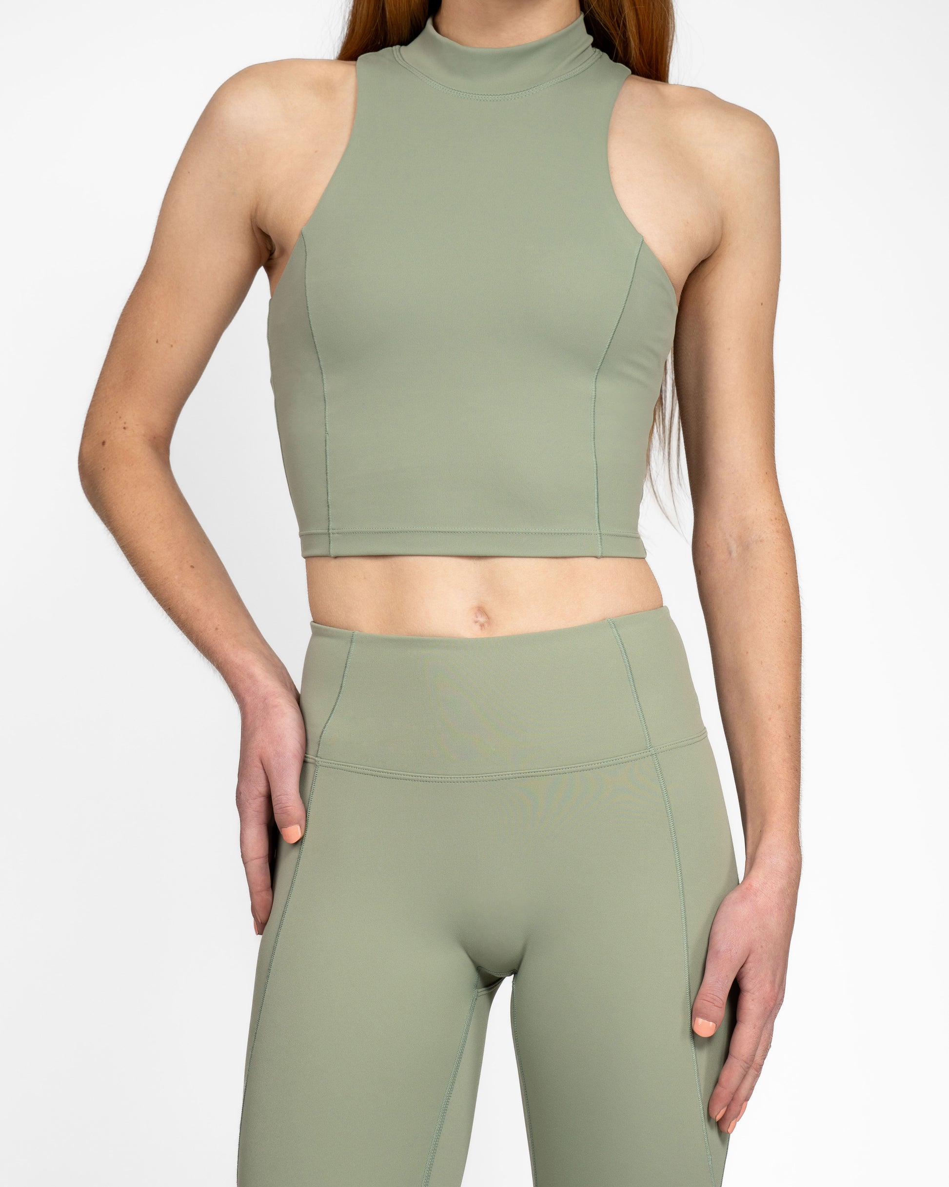 Sport crop top voor dames, pastel green, lichtgroen, groen, ondersteunende sportkleding, Fanatique Sportswear