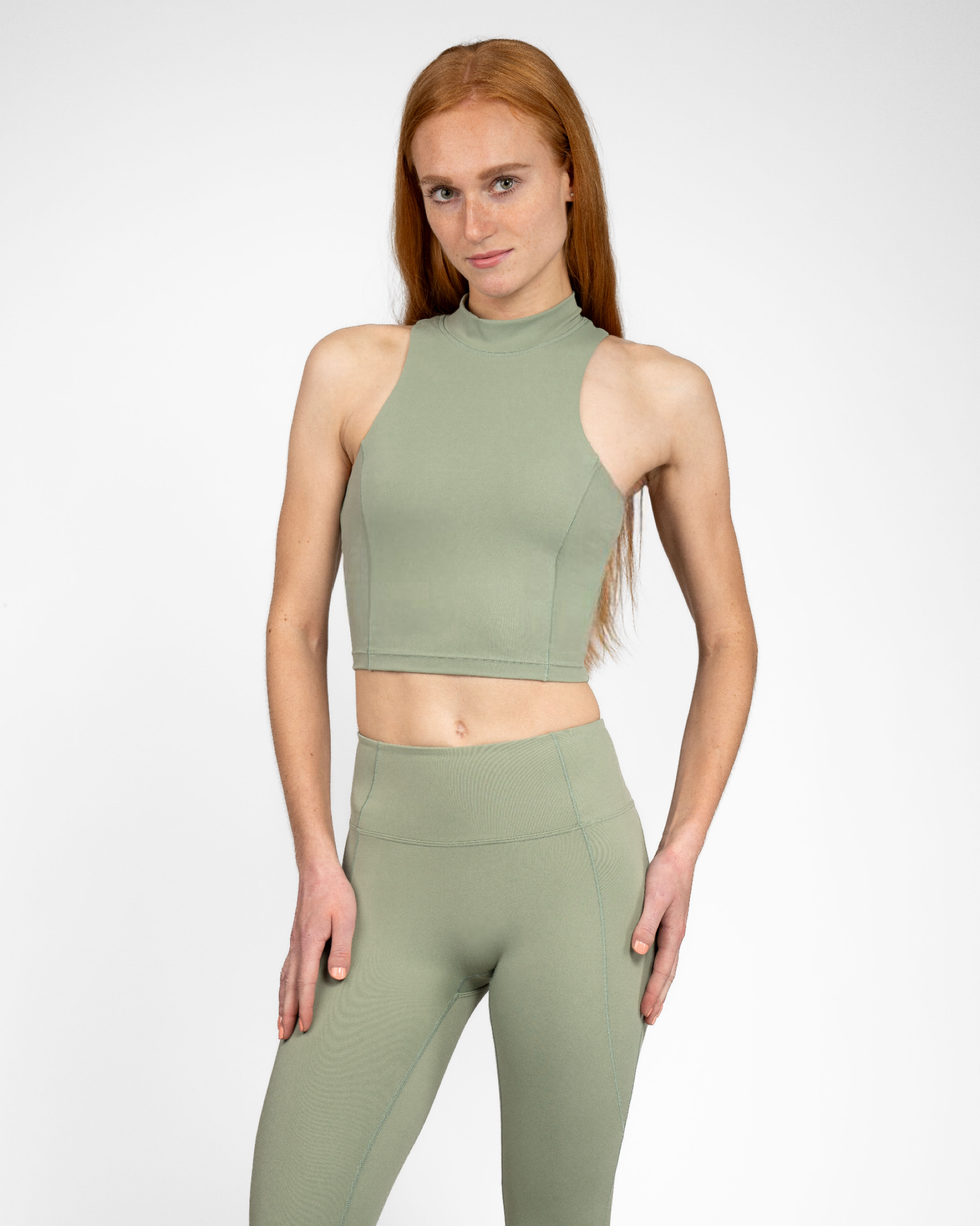 Sport crop top voor dames, pastel green, lichtgroen, groen, ondersteunende sportkleding, Fanatique Sportswear