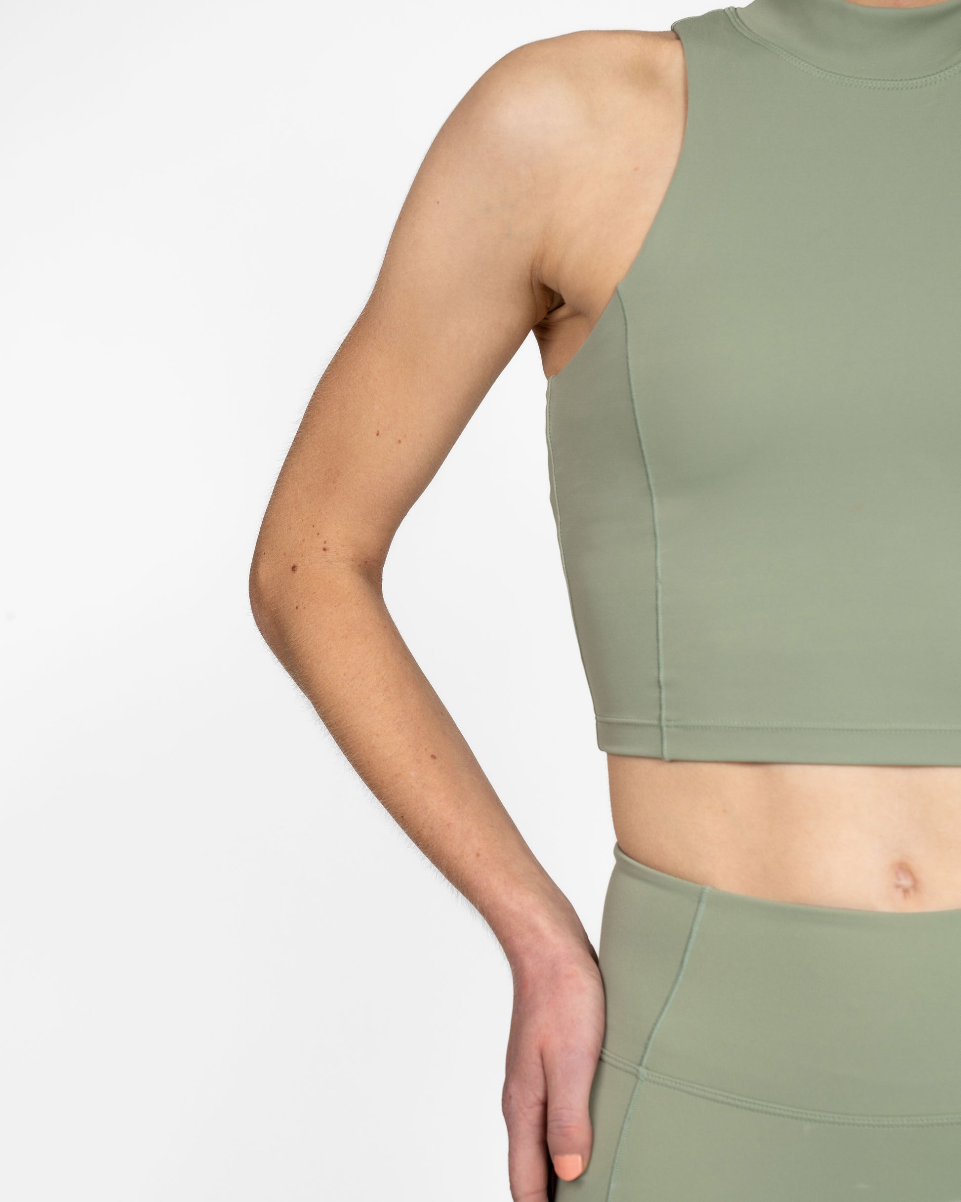 Sport crop top voor dames, pastel green, lichtgroen, groen, ondersteunende sportkleding, Fanatique Sportswear