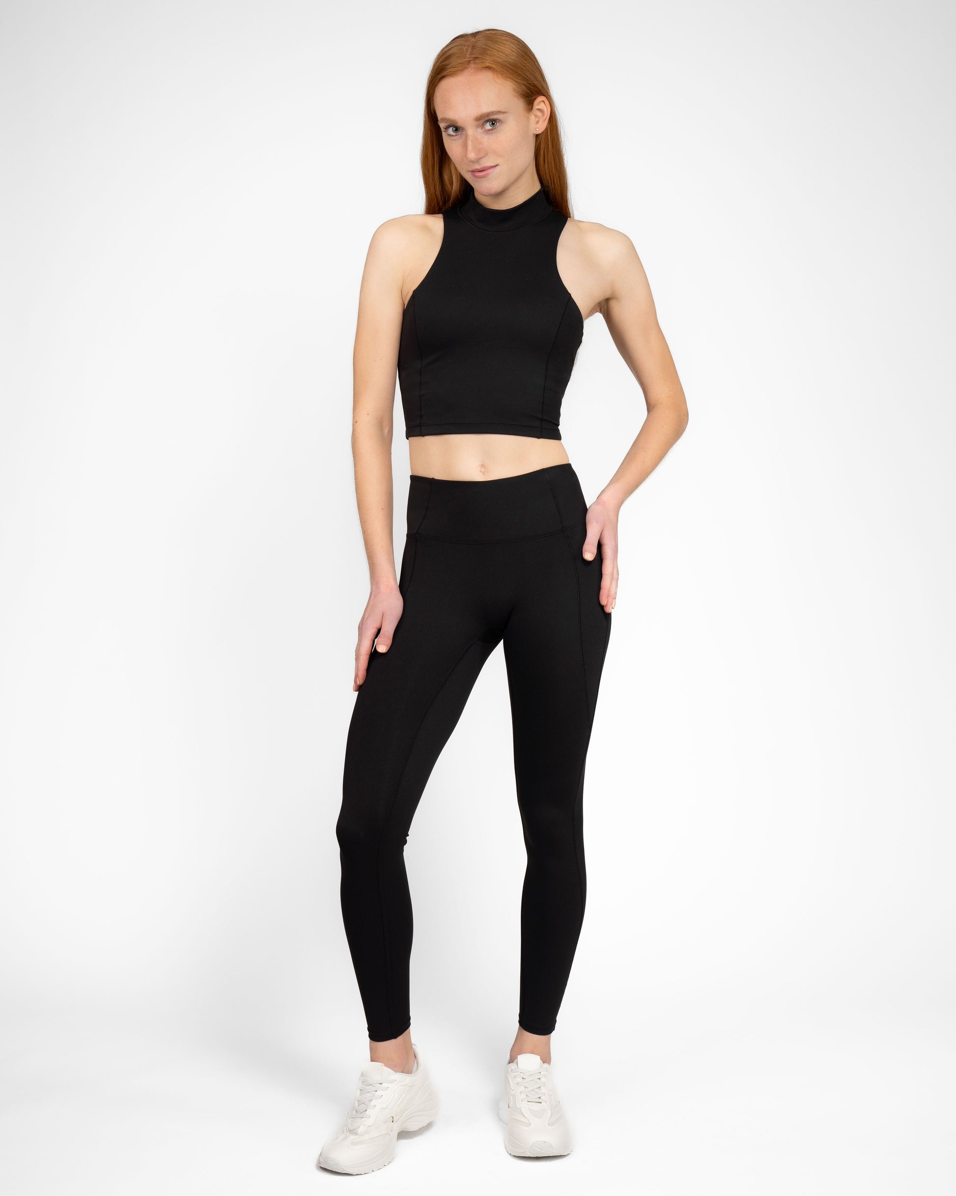 Sportlegging voor dames, black, zwart, squat-proof sportkleding, Fanatique Sportswear