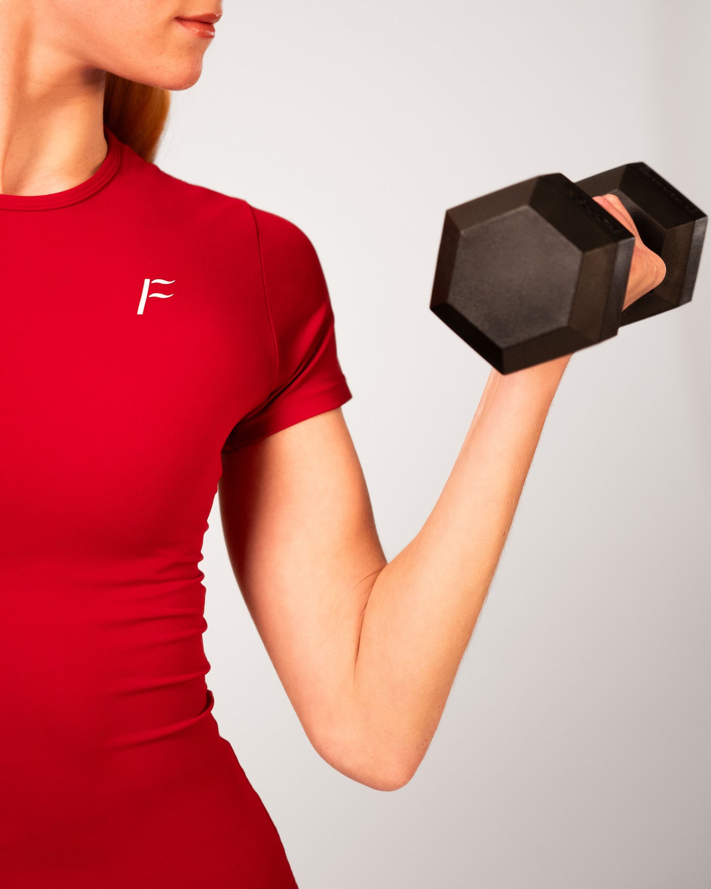 logo Fanatique rood sport shirt dames fitness shirt seamless stretch naadloos sport shirt t-shirt dames seamless sport shirt  Fanatique Sportswear