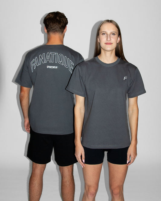 oversized unisex shirt dames en heren donkergrijs Fanatique Sportswear samen