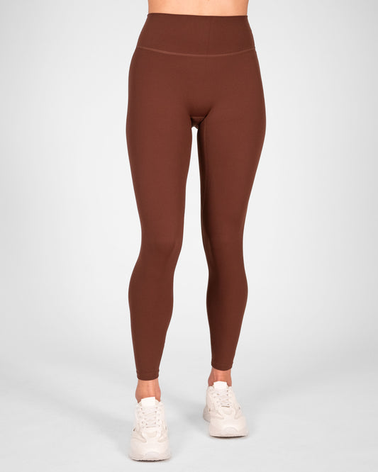 voorkant dames sportlegging donkerbruin donkerbruine sportlegging dames squatproof sportlegging dames squat proof Fanatique Sportswear